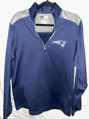 New England Patriots NFL Official Team Apparel Quarter Zip Pullover Size MED